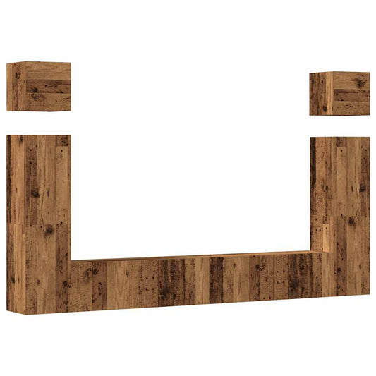 vidaXL 6 Piece TV Cabinet Set Wall-mounted Old Wood Engineered Wood