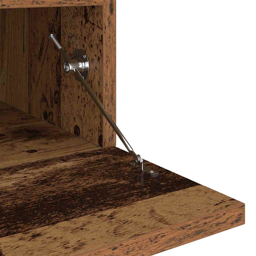 vidaXL TV Cabinet with LED Lights Old Wood 200x35x40cm Engineered Wood