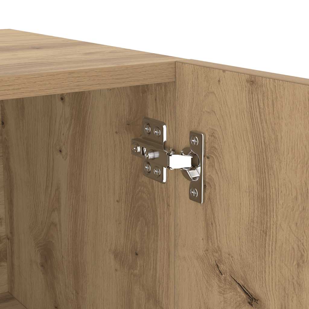vidaXL TV Cabinet with LED Lights Artisan Oak 200x35x40 cm