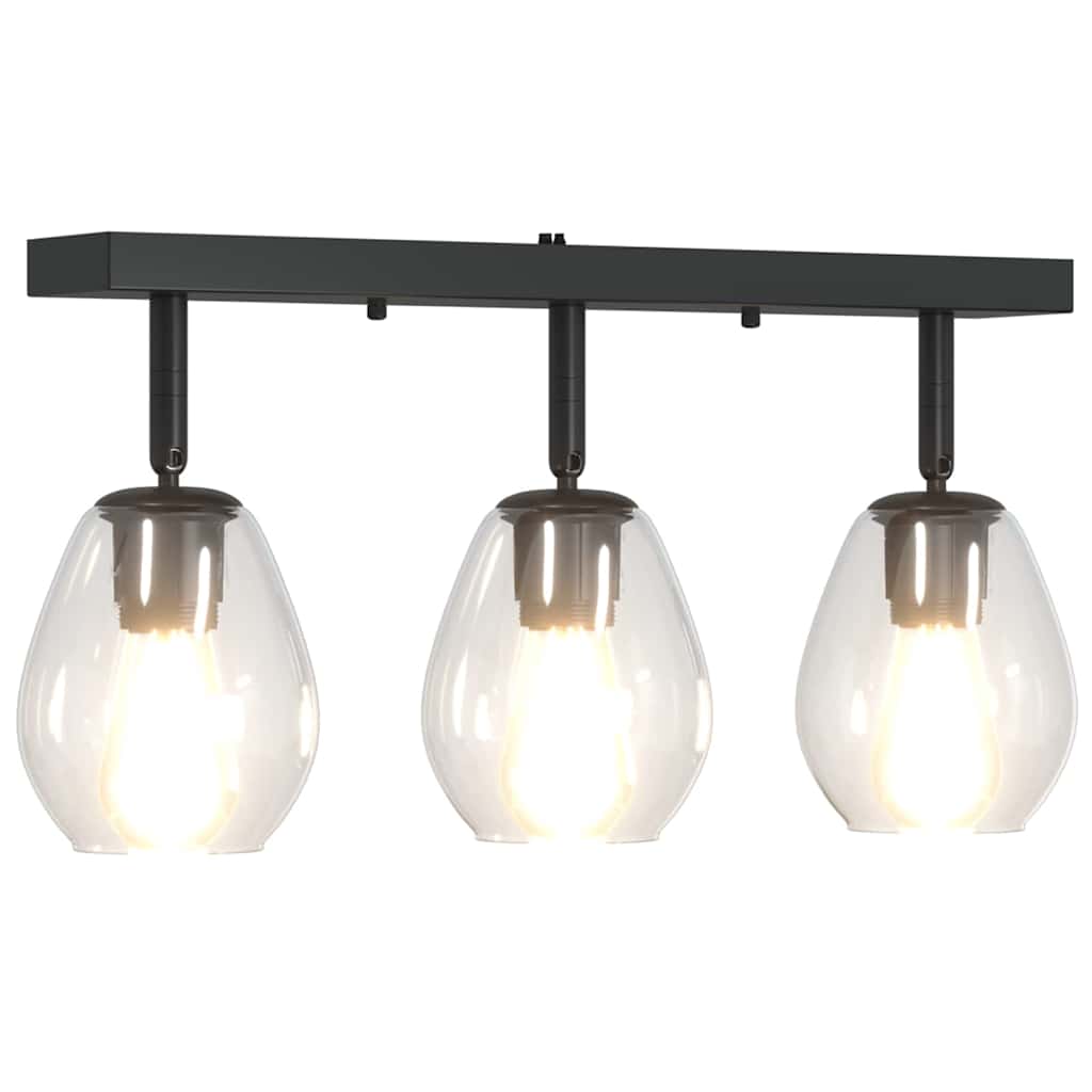 vidaXL Ceiling Spotlight Black 54 x 13 x 26 cm Glass and Metal