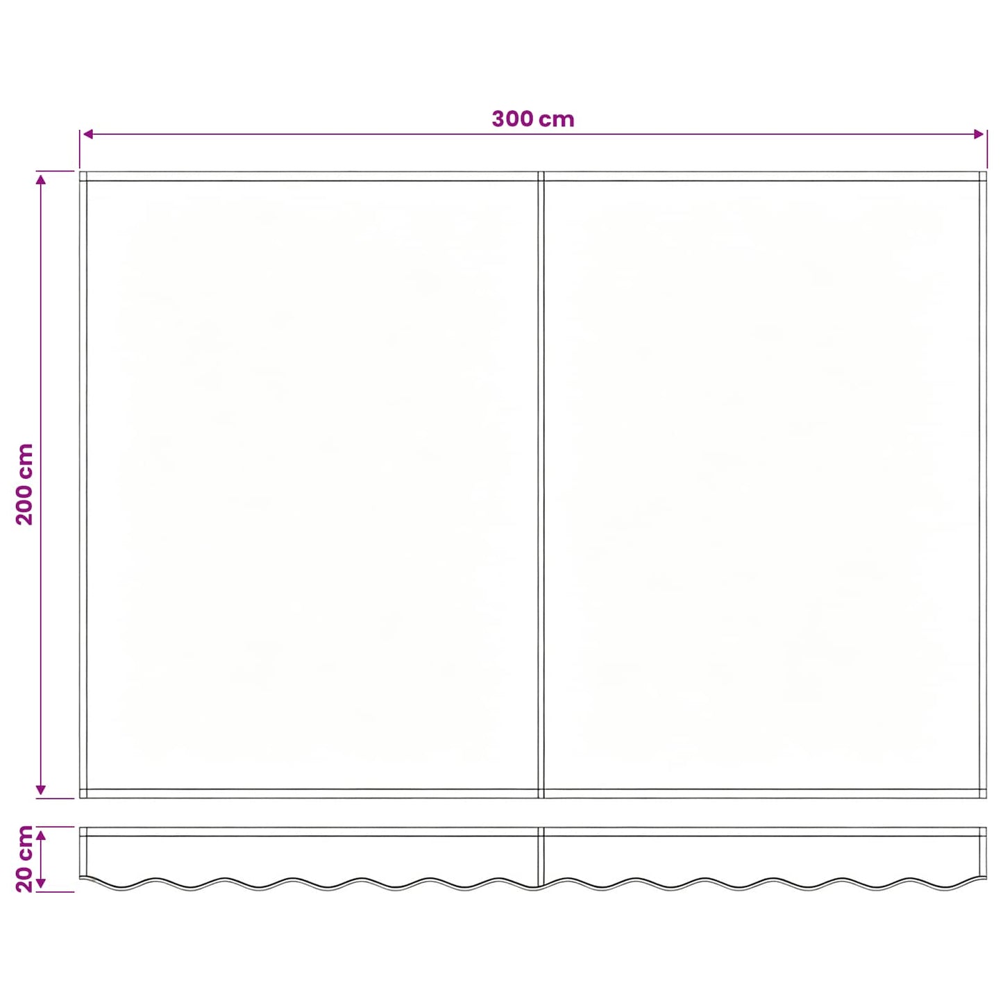 vidaXL Awning Canopy Replacement for 3x2 m Yellow & White Stripe