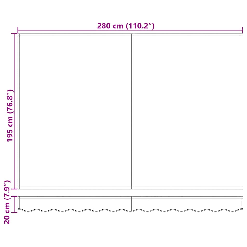 vidaXL Awning Replacement Fabric Burgundy Red 280 x 195 cm Polyester
