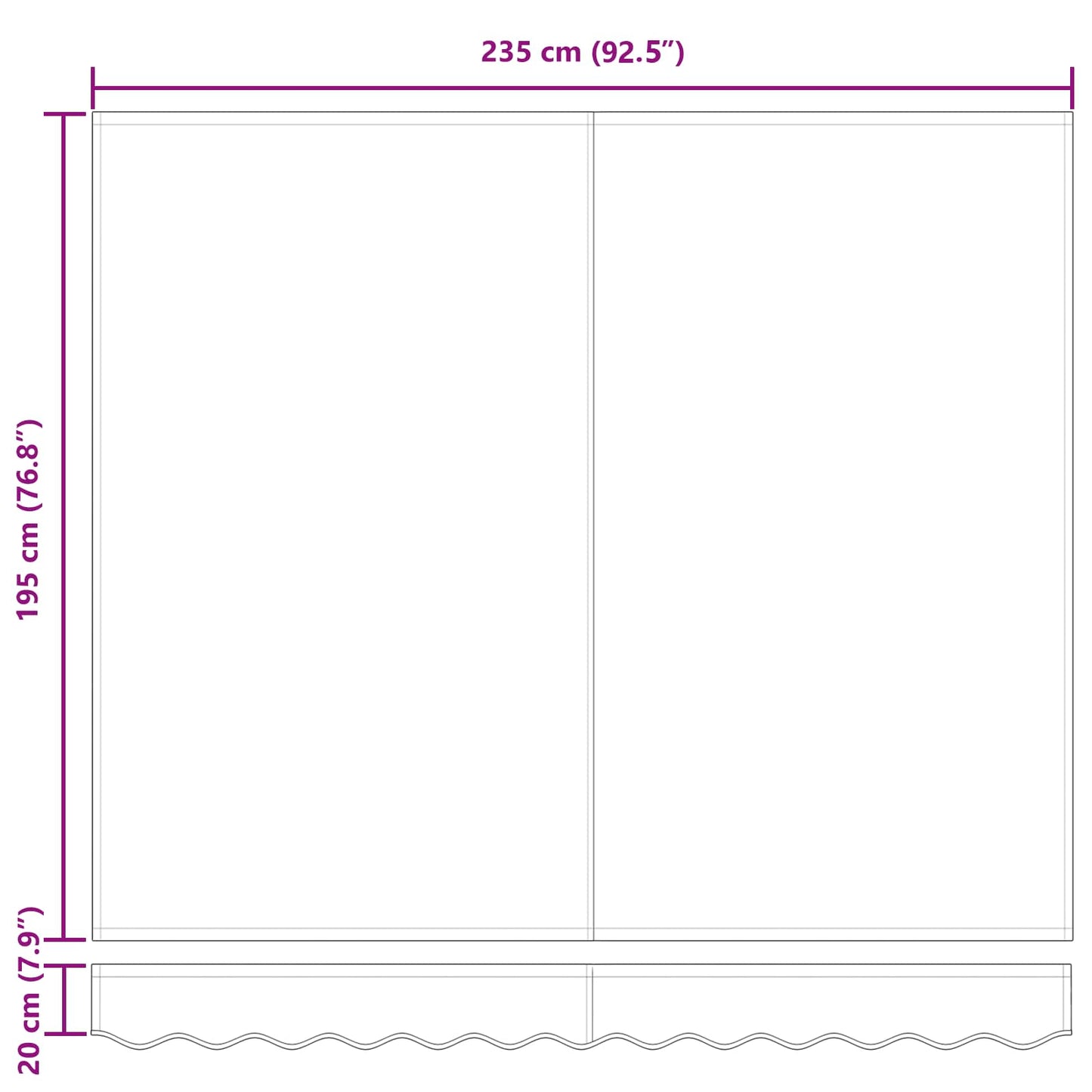 vidaXL Awning Canopy Replacement for 2.5x2 m Brown Polyester