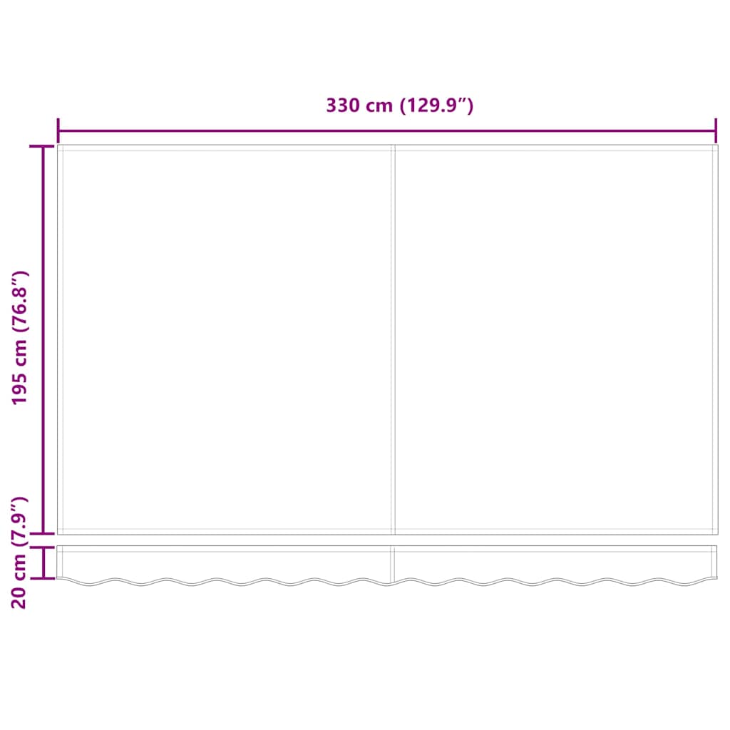vidaXL Awning Replacement Fabric Beige 330 x 195 cm Polyester