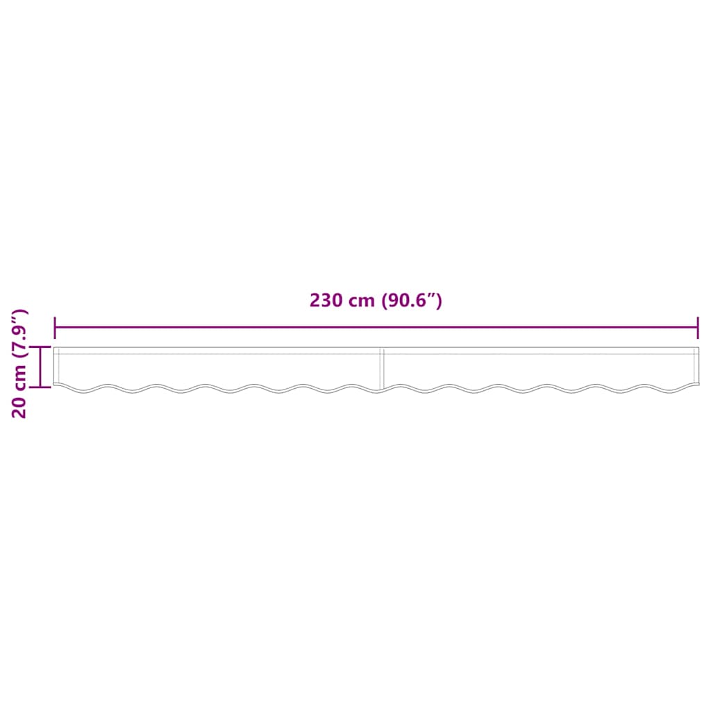 vidaXL Awning Valance Replacement Brown Stripe 2.5 m Polyester