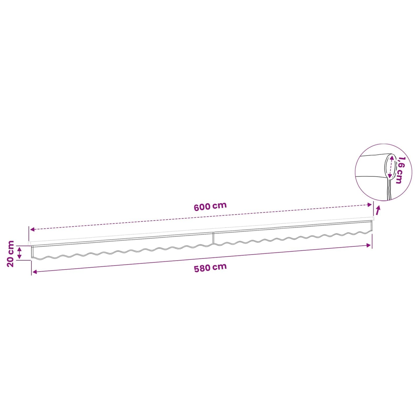 vidaXL Awning Valance Replacement for 6 m Beige Polyester