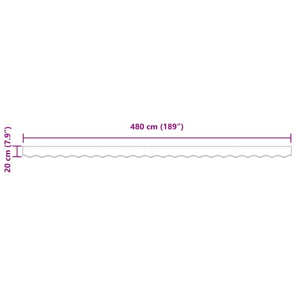 vidaXL Awning Valance Replacement White 480 x 20 cm Polyester