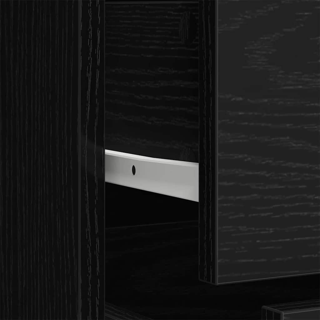 vidaXL Wardrobe Black Oak 80 x 52 x 180 cm Engineered Wood