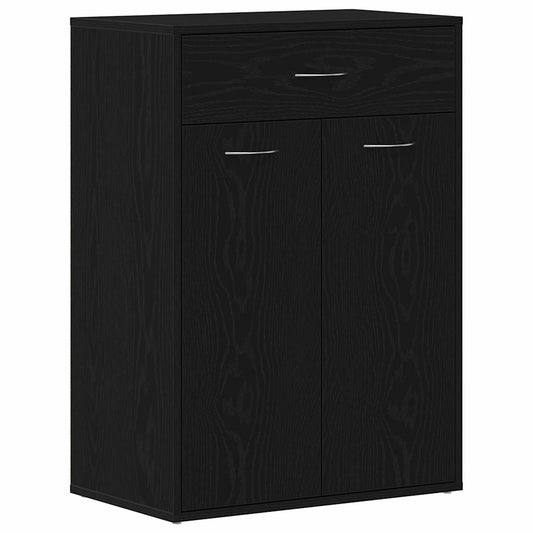 vidaXL Shoe Rack 60 x 35 x 84 cm Engineered Wood Black Oak