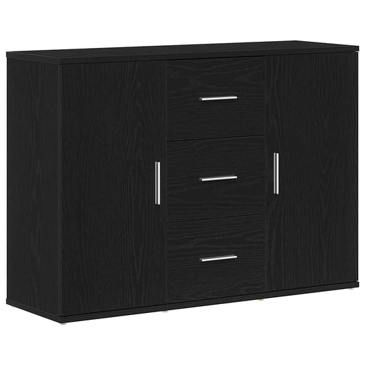 vidaXL Sideboard Black Oak 91x29,5x65 cm Engineered Wood