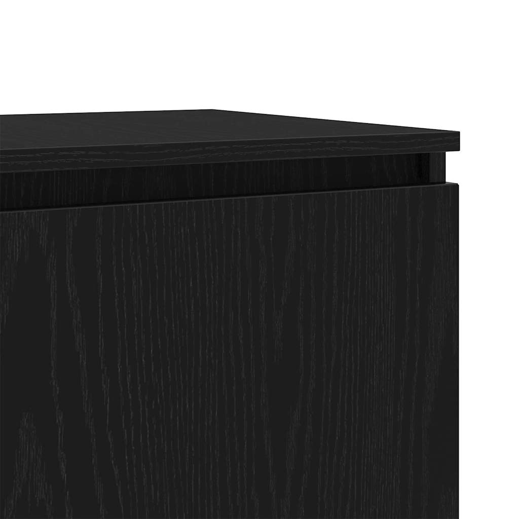 vidaXL TV Cabinet Black Oak 140 x 38.5 x 36 cm Engineered Wood