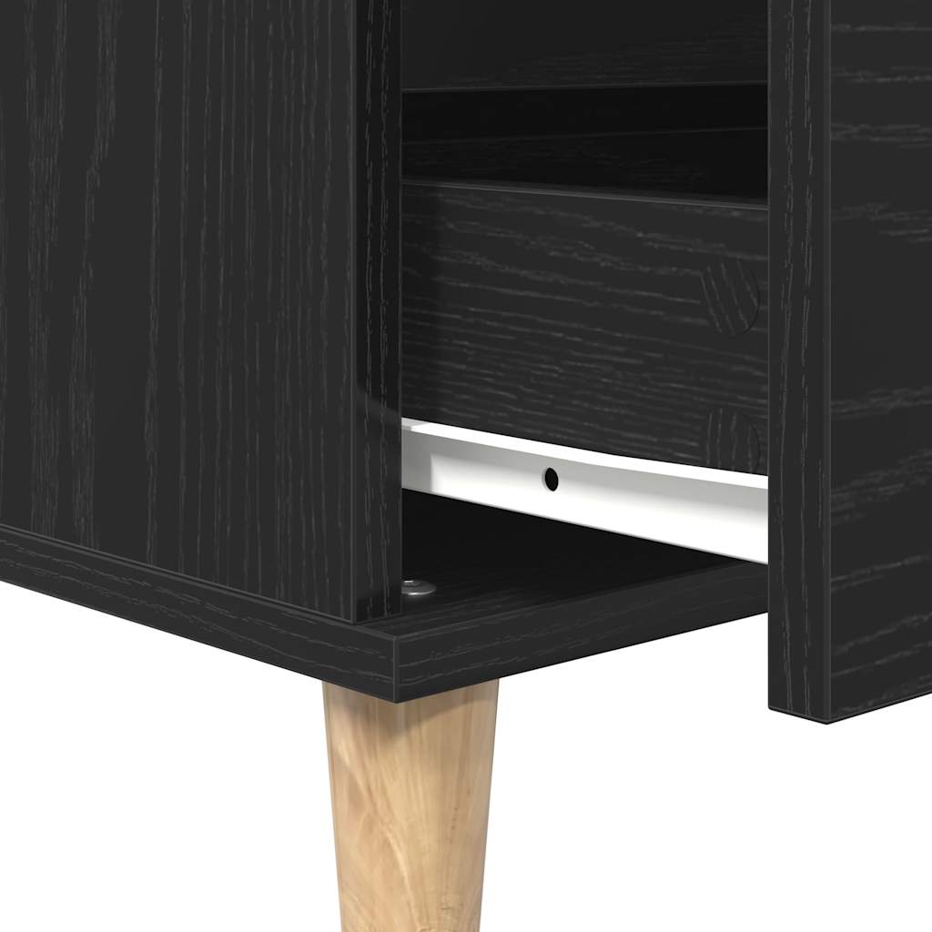 vidaXL Sideboard with Drawer Black Oak 60 x 35 x 70 cm Engineered Wood
