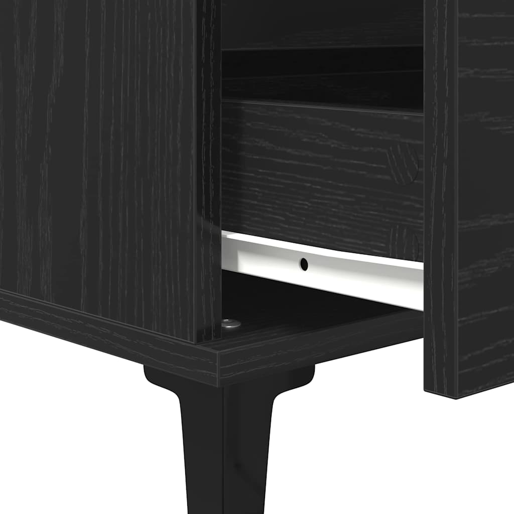 vidaXL Sideboard with Drawer Black Oak 60 x 35 x 70 cm Engineered Wood
