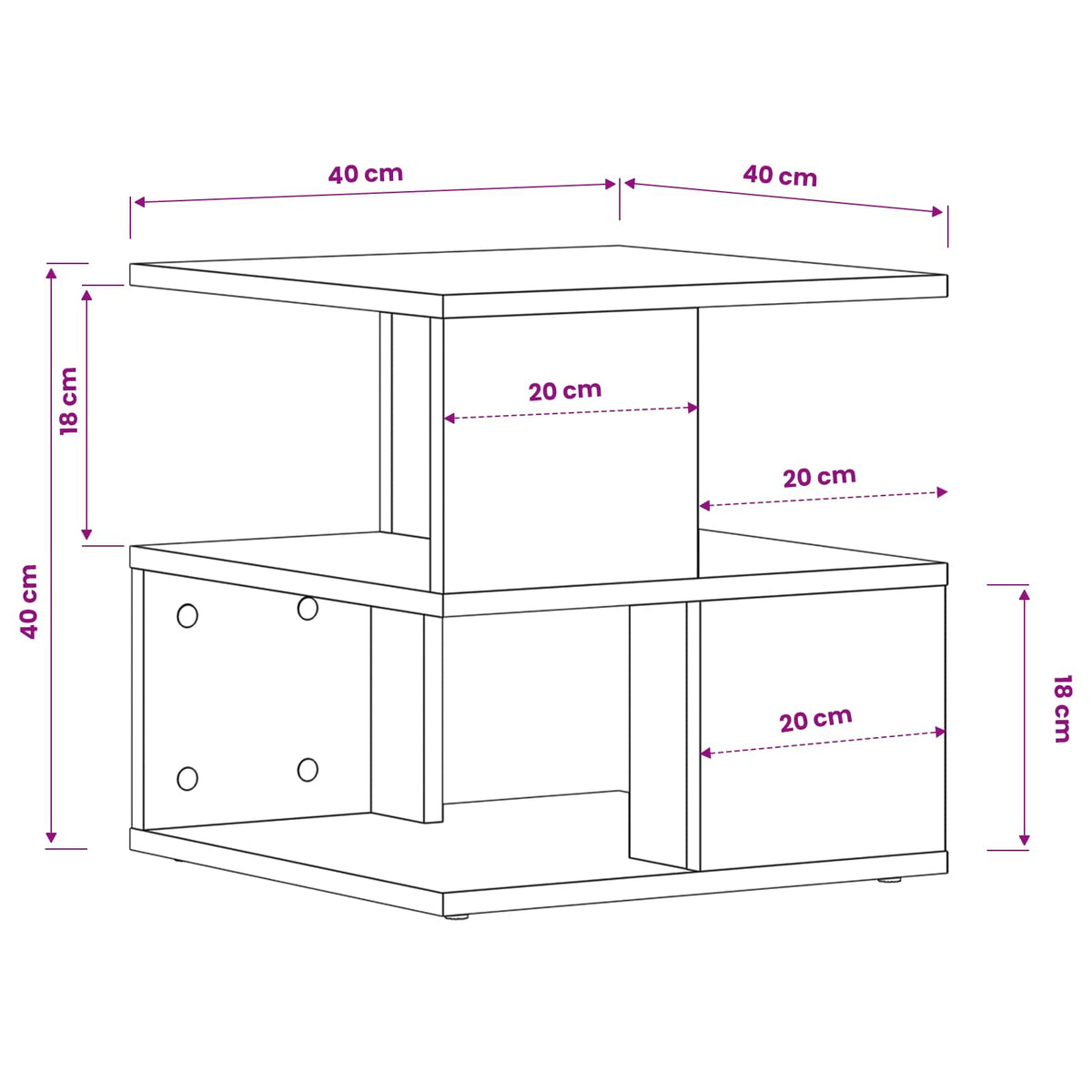 vidaXL Side Table Old Wood 40 x 40 x 40 cm Engineered Wood