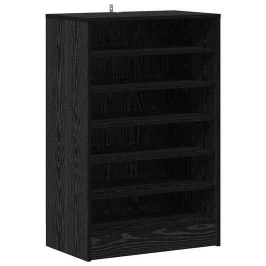 vidaXL Shoe Cabinet Black Oak 60 x 35 x 92 cm Engineered Wood