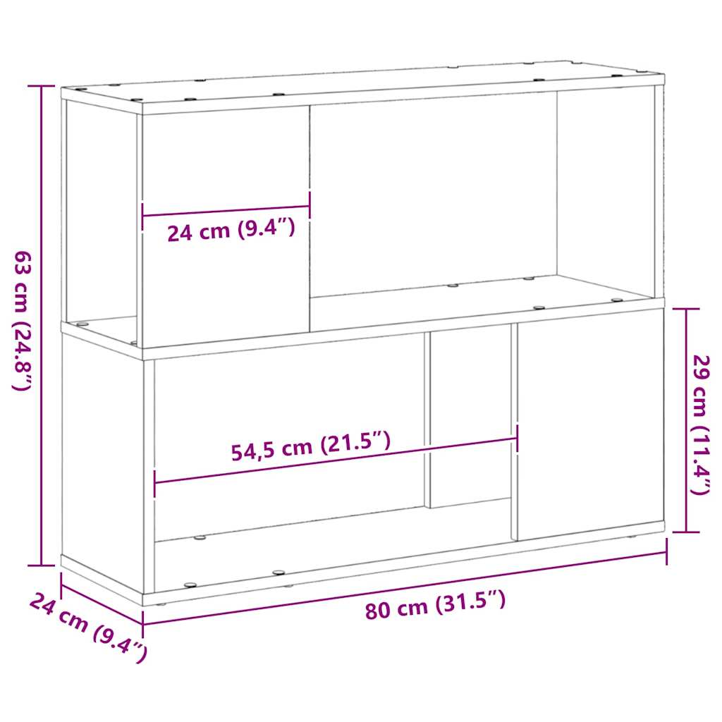 vidaXL TV Cabinet Set 80 x 24 x 63 cm Black Oak Engineered Wood