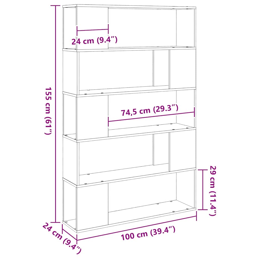 vidaXL TV Cabinet Set 100 x 24 x 155 cm Black Oak Engineered Wood