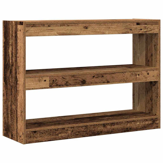vidaXL Bookcase 2-Tier 100 x 30 x 72 cm Engineered Wood Old wood