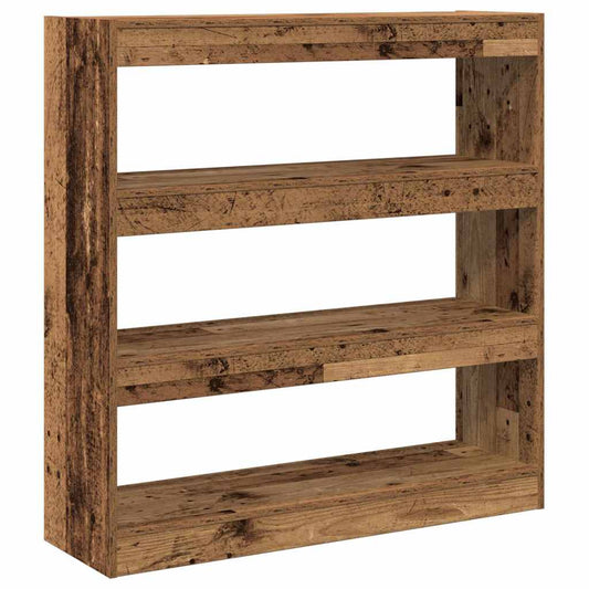 vidaXL Book Cabinet 3-Tier 100 x 30 x 103 cm Engineered Wood Old wood