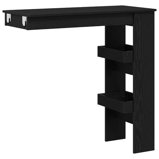 vidaXL Wall Bar Table 102 x 45 x 103.5 cm Engineered Wood Black Oak