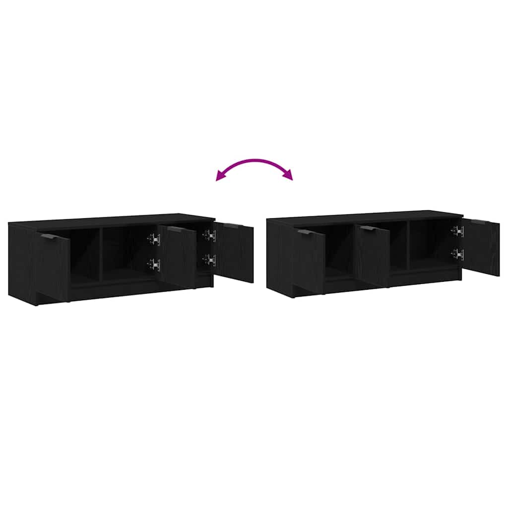 vidaXL TV Cabinet Black Oak 102 x 35 x 36.5 cm Engineered Wood