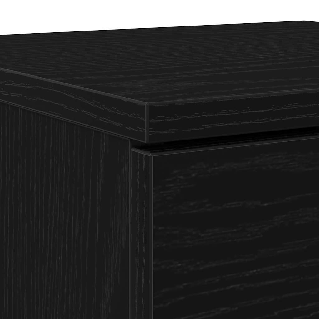 vidaXL Sideboard 2 pcs Black Oak 30 x 30 x 70 cm Engineered Wood