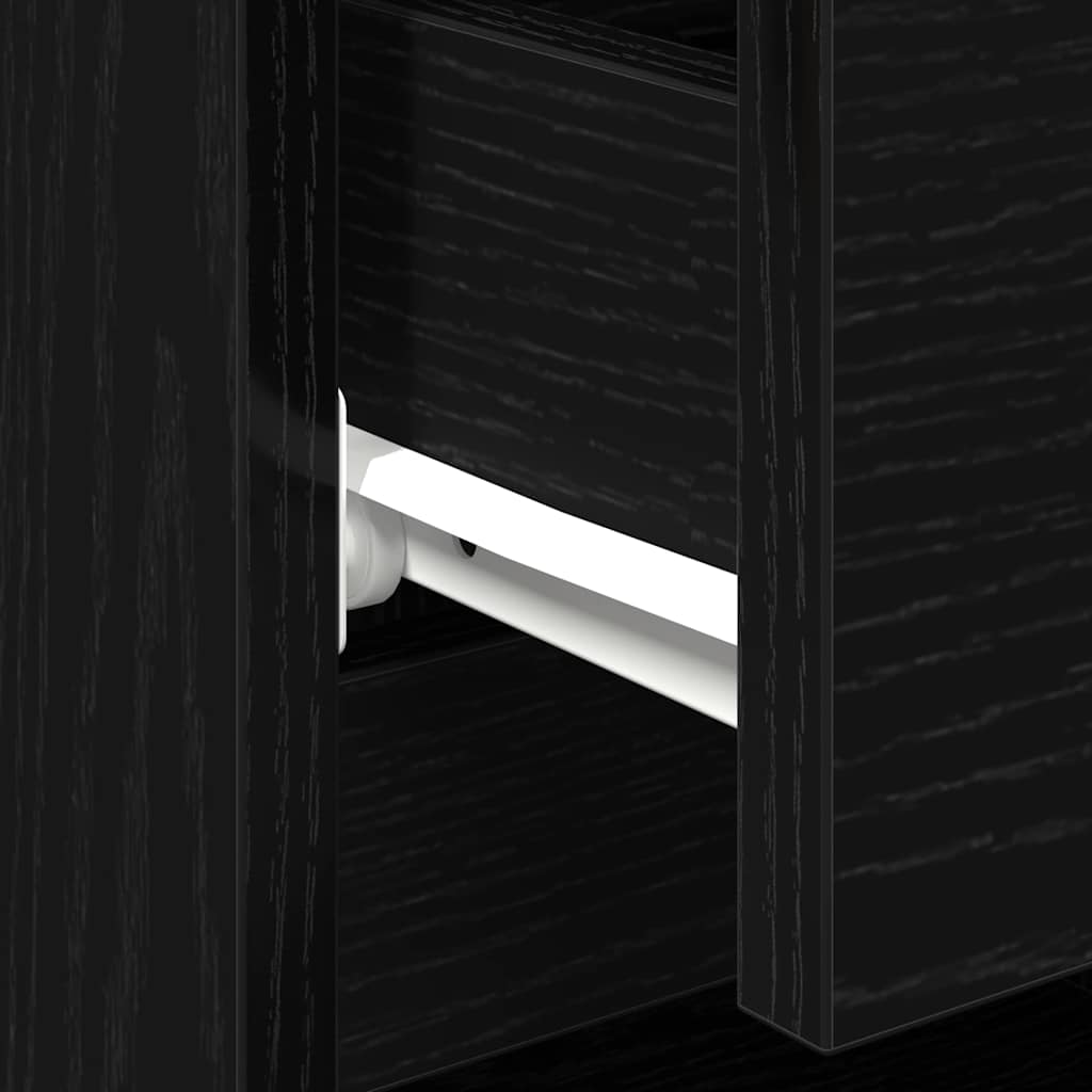 vidaXL Bedside Cabinet 2 pcs Black Oak 40 x 35 x 50 cm Engineered Wood