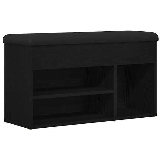 vidaXL Shoe Bench Black 80 x 30 x 45 cm Engineered Wood