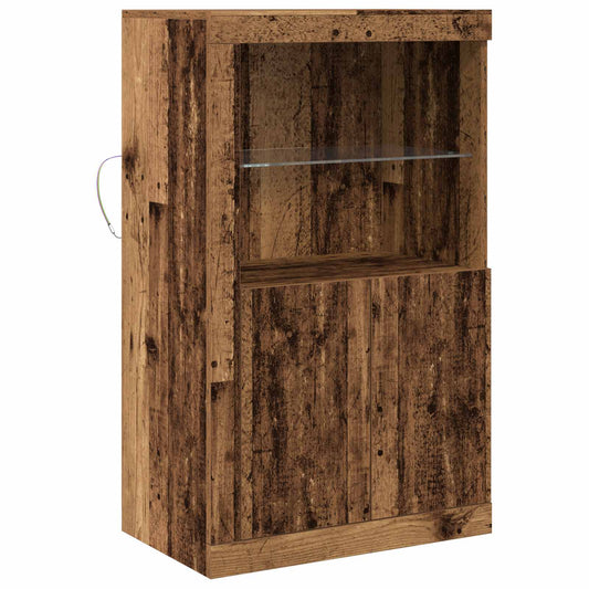 vidaXL LED Sideboard Old Wood 60.5 x 37 x 100 cm Engineered Wood