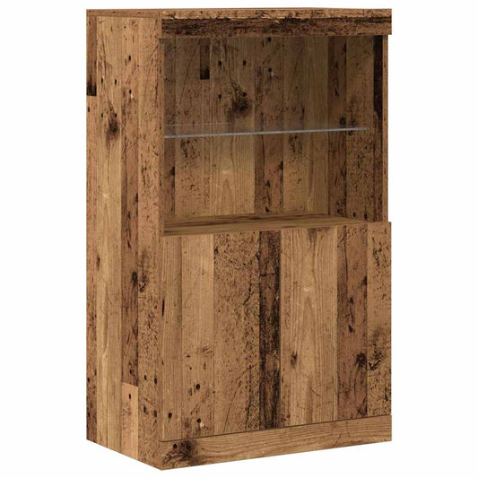 vidaXL LED Sideboard Brown 60 x 37 x 100 cm Engineered Wood