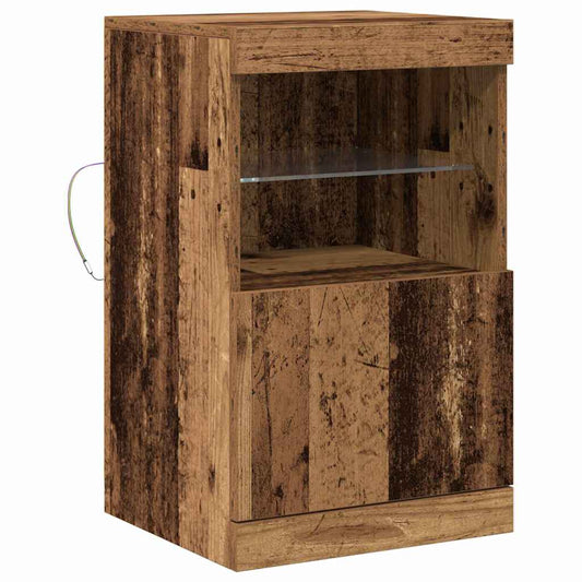 vidaXL LED Sideboard Old Wood 41 x 37 x 67 cm Engineered Wood
