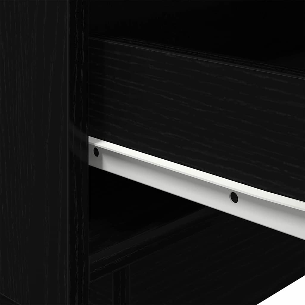 vidaXL Bedside Cabinet 2 pcs Black Oak 45 x 40 x 55 cm Engineered Wood