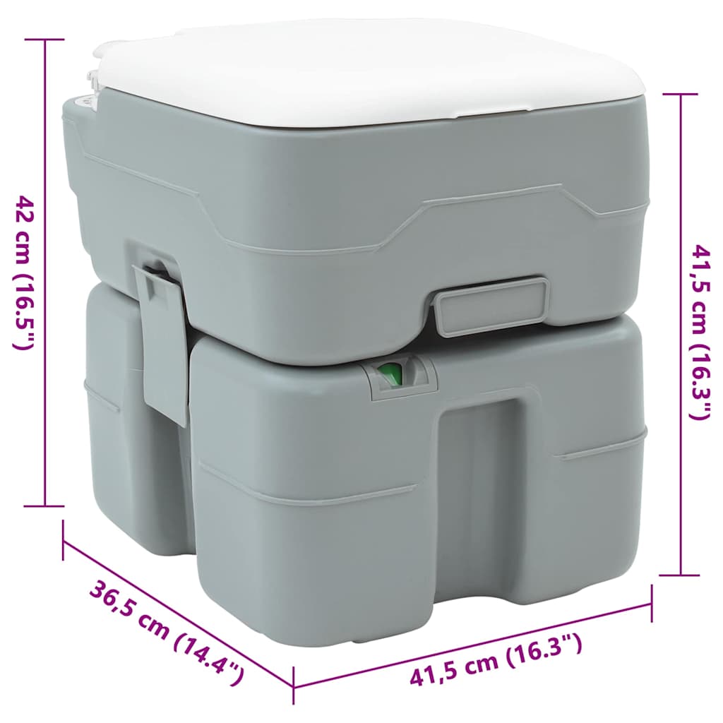 vidaXL Camping Toilet Grey 41.5 x 36.5 x 42 cm