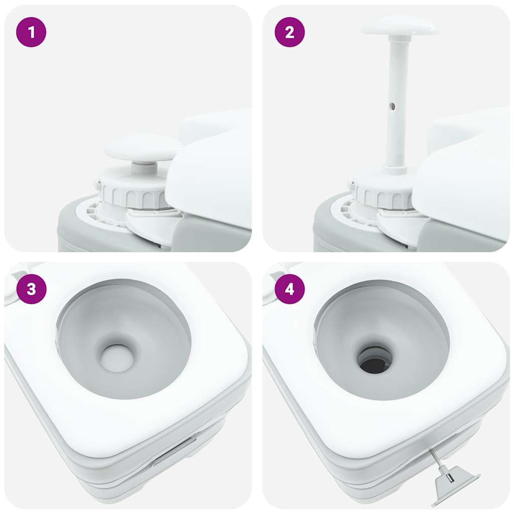 vidaXL Camping Toilet Grey 41.5 x 36.5 x 42 cm