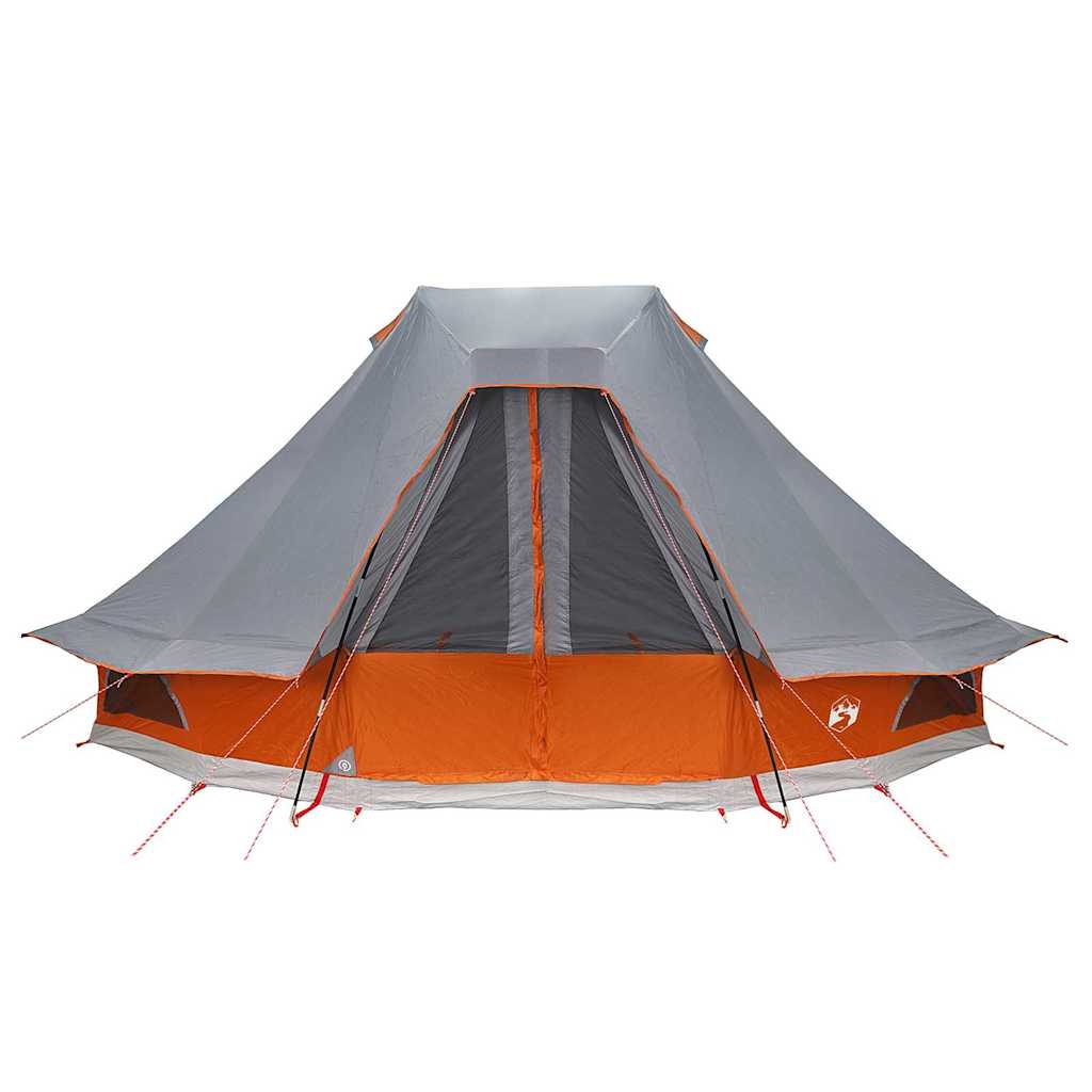 vidaXL Tipi Tent with Roof Grey and Orange 466 x 310 x 240 cm Taffeta