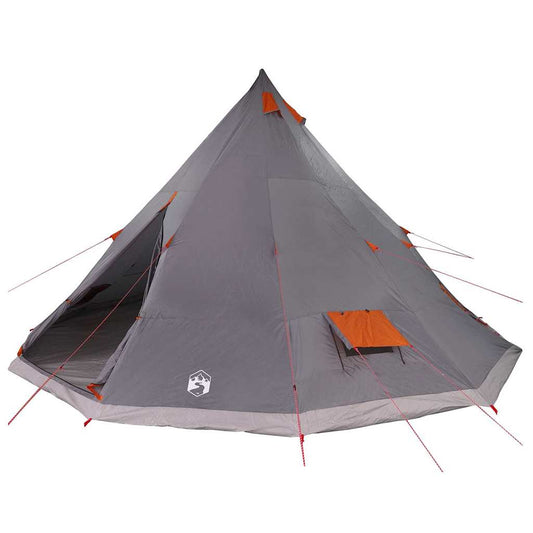 vidaXL Tipi Tent with Roof Grey and Orange 560 x 560 x 300 cm Taffeta