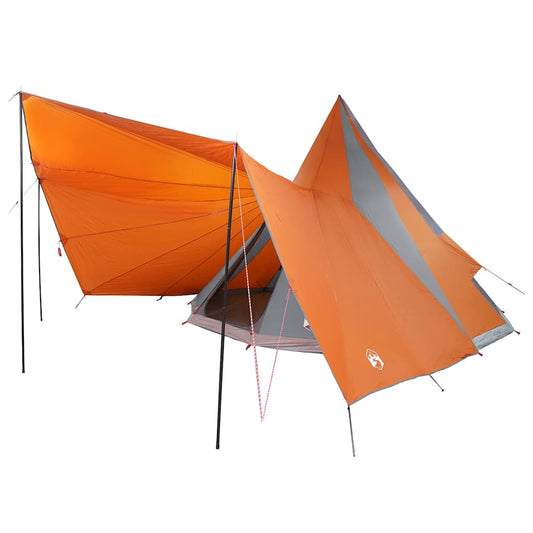 vidaXL Tipi Tent with Roof Grey and Orange 510 x 690 x 330 cm Taffeta
