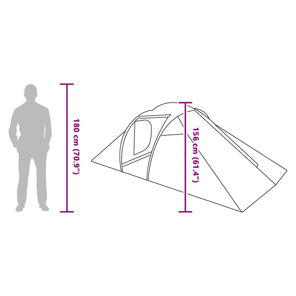 vidaXL Tunnel tent Grey and Orange 510 x 240 x 156 cm Taffeta
