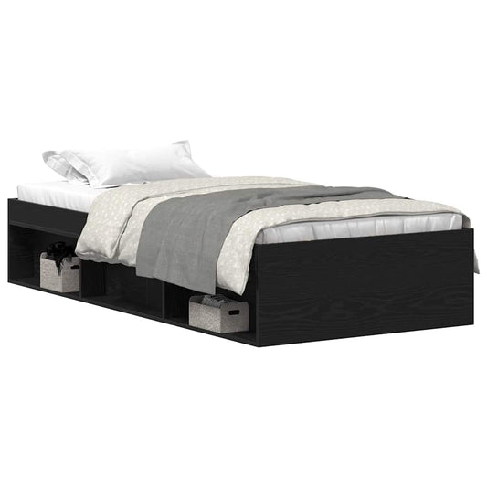 vidaXL Bed Frame without Mattress Black Oak 90x200 cm Engineered Wood