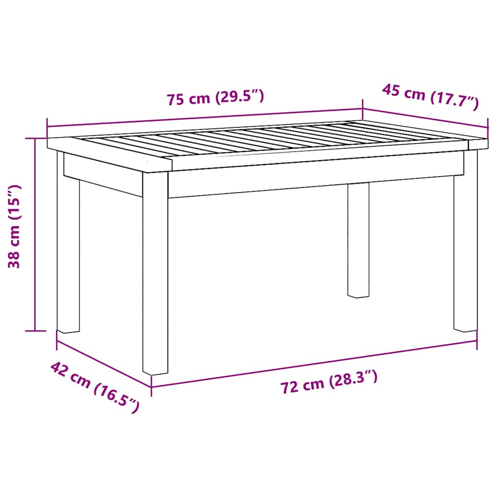 vidaXL Coffee Table Brown Solid Acacia wood