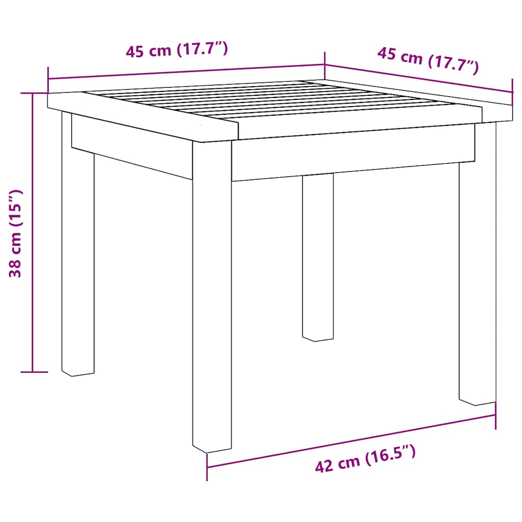 vidaXL Side Table Oil Natural Solid Acacia Wood