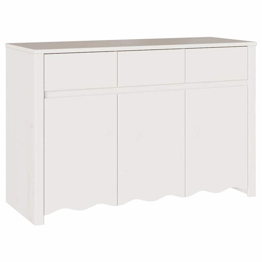 vidaXL Sideboard Drammen White 114 x 43 x 75.5 cm Solid Pine wood