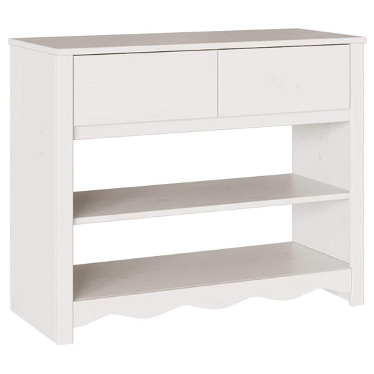 vidaXL Console Table Drammen White 89.5 x 37 x 73 cm Solid Pine Wood