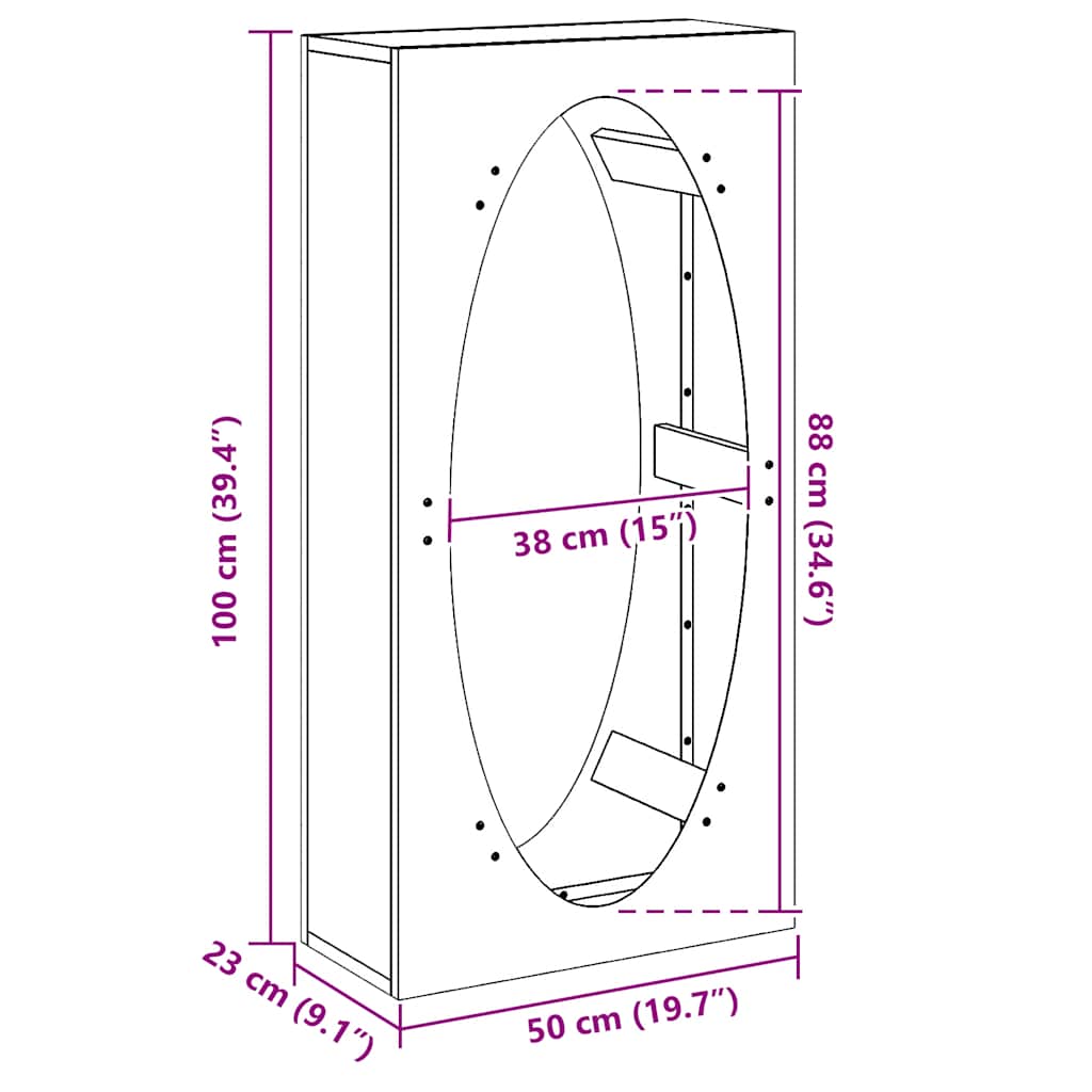 vidaXL Firewood Rack White 50x23x100 cm Cold-rolled steel