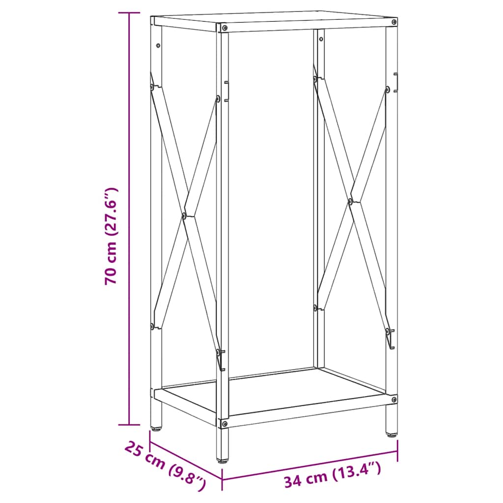 vidaXL Firewood Rack Black 34x25x70 cm Cold-rolled steel