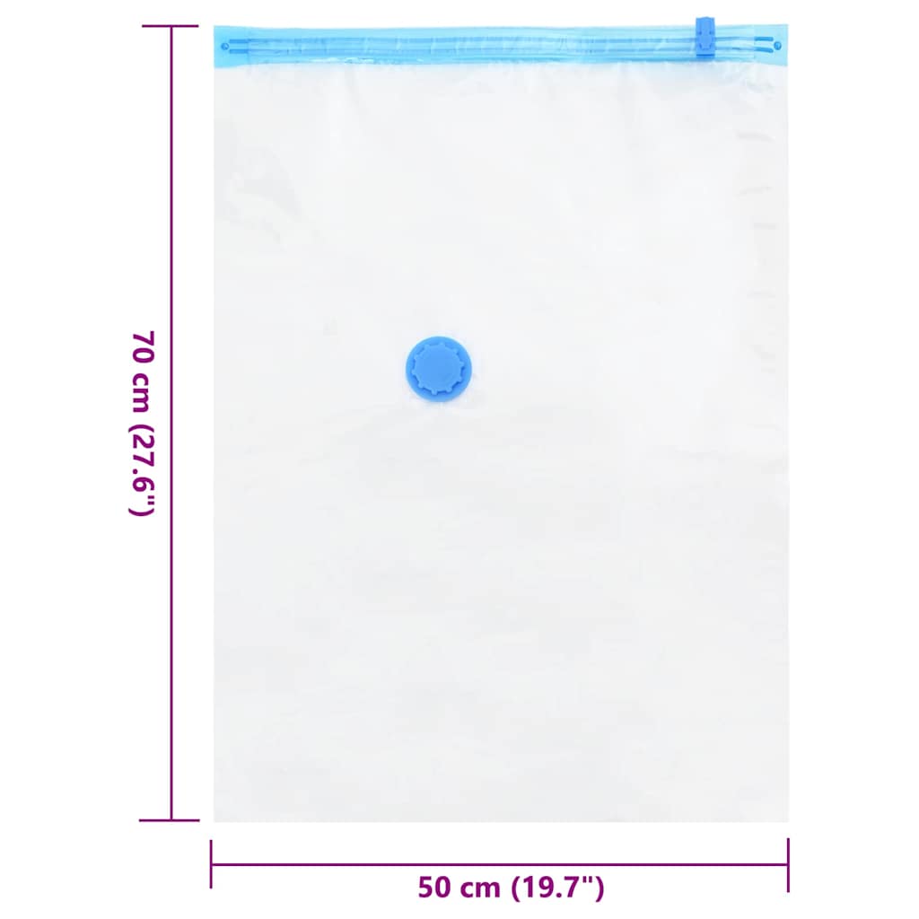 vidaXL Storage Bags Wall-mounted 5 pcs Transparent and Blue 70 x 50 cm