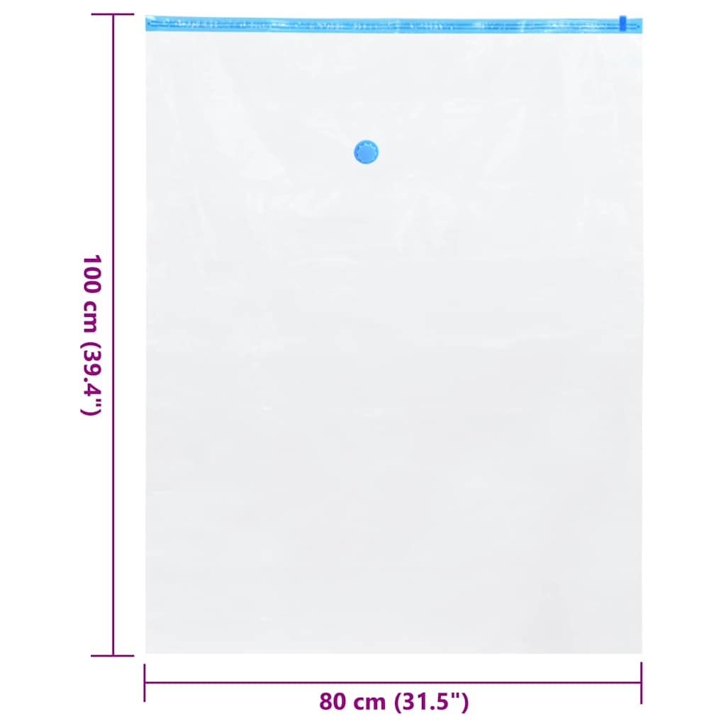 vidaXL Storage Bags 5 pcs Transparent and Blue 100 x 80 cm