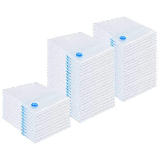 vidaXL Storage Bags 50 pcs Transparent and Blue 130 x 100 cm