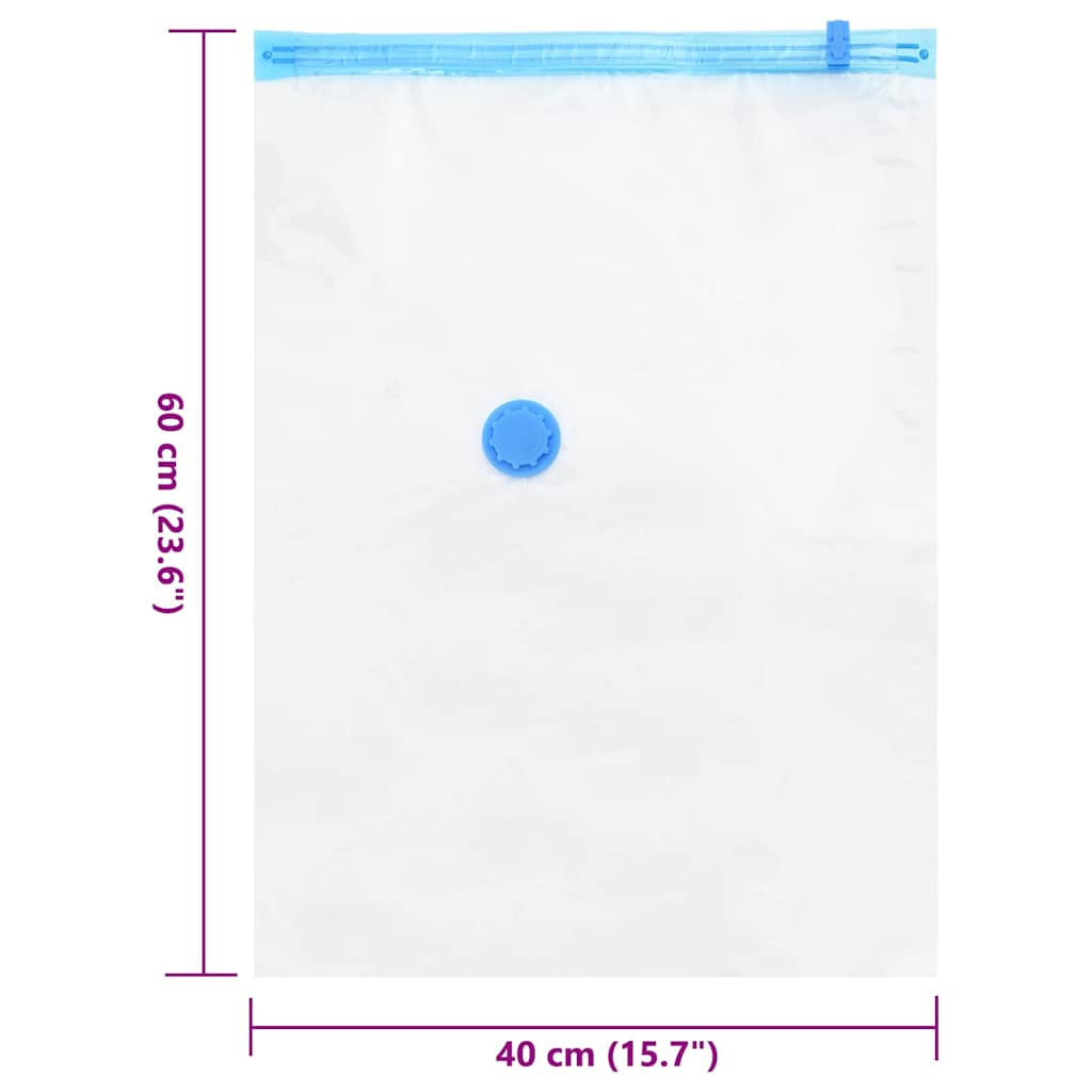 vidaXL Storage Bags Wall-mounted 5 pcs Transparent and Blue 60 x 40 cm