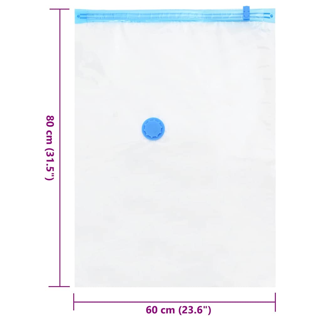 vidaXL Storage Bags Wall-mounted 5 pcs Transparent and Blue 80 x 60 cm